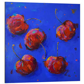 Magnettafel Kirschen auf Kobaltblau