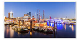 Poster HafenCity with the Elbphilharmonie in Hamburg