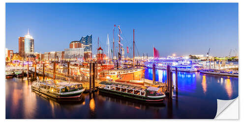 Selvklebende plakat HafenCity with the Elbphilharmonie in Hamburg