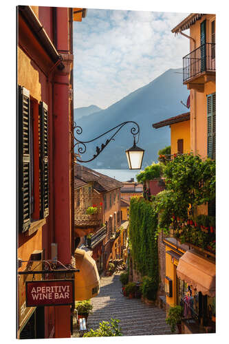 Galleritryk The famous street of Bellagio, Lake Como, Italy