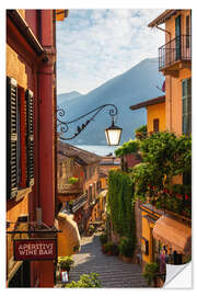 Självhäftande poster The famous street of Bellagio, Lake Como, Italy