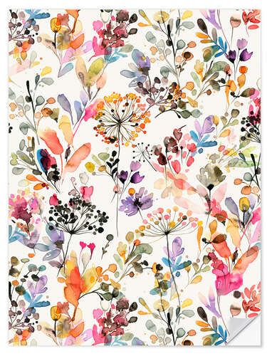 Självhäftande poster Wild Flowers III