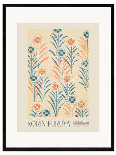 Gerahmter Kunstdruck Florales Design 112, Shin-bijutsukai, 1902