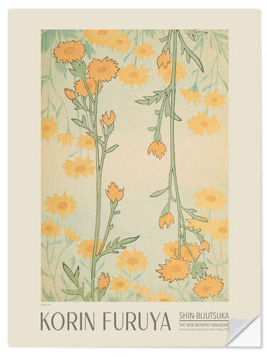 Selvklebende plakat Floral Design 297, Shin-bijutsukai, 1902