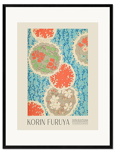 Kunsttryk i ramme Floral Design 95, Shin-bijutsukai, 1902