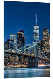 Foam board print Brooklyn Bridge at Night, New York