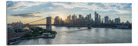 Quadro em plexi-alumínio Brooklyn Bridge at Sunset, New York