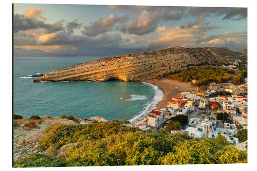 Aluminium print Idyllic Matala at Sunset