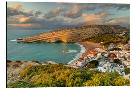 Aluminiumtavla Idyllic Matala at Sunset