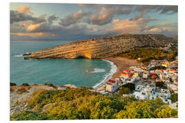 Tableau en PVC Idyllic Matala at Sunset