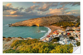 Vinilo para la pared Idyllic Matala at Sunset