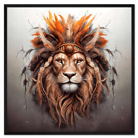 Gerahmter Kunstdruck Löwenhäuptling