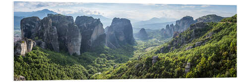 Foam board print Meteora Rock Panorama, Greece