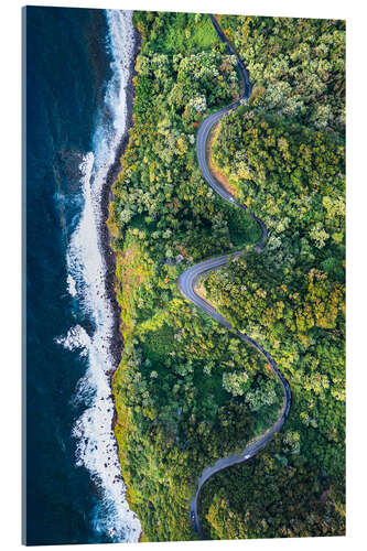 Acrylglas print Zigzag Road in Hawaii