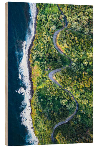 Cuadro de madera Zigzag Road in Hawaii