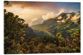 Quadro em acrílico Sunset in the Valley, Hawaii