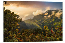 Foam board print Sunset in the Valley, Hawaii