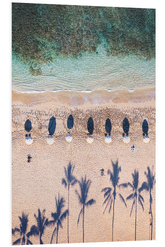 Print på skumplade Beach Aerial, Hawaii