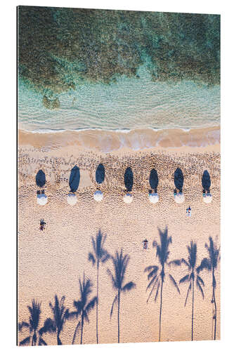 Stampa su plexi-alluminio Beach Aerial, Hawaii