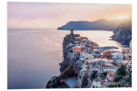 Tableau en PVC Idyllic Vernazza at Sunset