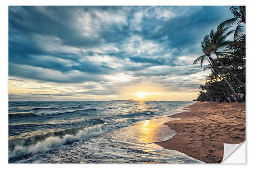 Wandsticker Sonnenuntergang am Strand