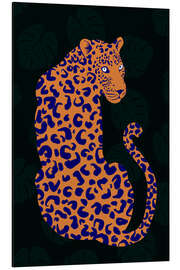 Aluminium print Orange Leopard