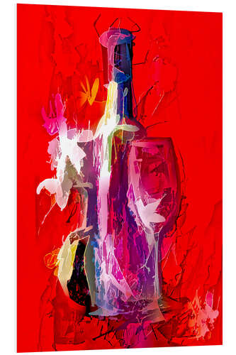 Foam board print Colourful Modern Wine Art