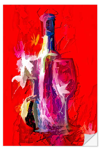 Wall sticker Colourful Modern Wine Art