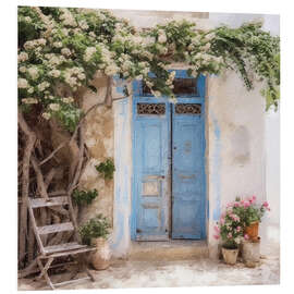 Foam board print Blue Greek Door II