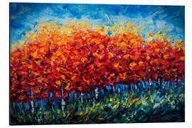 Magnettafel Rote Bäume