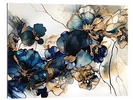 Galleritryck Gold Blue Flowers I