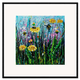 Innrammet kunsttrykk Flowers and Bees