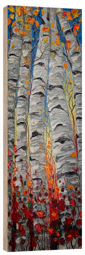 Wood print Aspen Trees