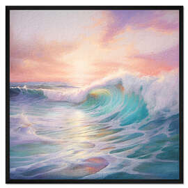 Gerahmter Kunstdruck Sonnenaufgang am Ozean II