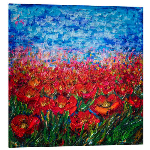 Quadro em acrílico Red Poppy Field