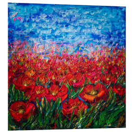 Foam board print Red Poppy Field