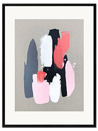 Gerahmter Kunstdruck Pink Black And Grey
