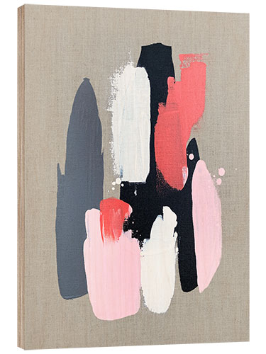 Holzbild Pink Black And Grey