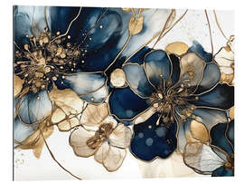 Gallery print Gold Blue Flowers V