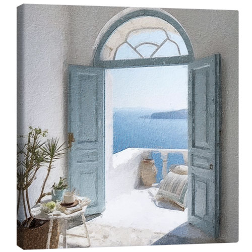 Canvas print Blue Greek Door III