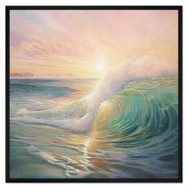 Gerahmter Kunstdruck Sonnenaufgang am Ozean III