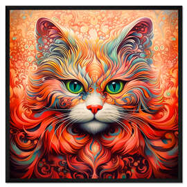 Gerahmter Kunstdruck Guru Katze