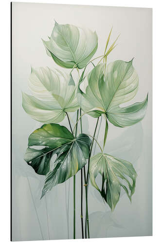 Print på aluminium Exotic Leaves