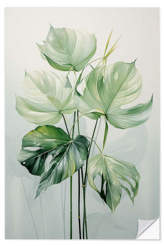 Selvklæbende plakat Exotic Leaves