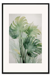 Gerahmter Kunstdruck Monstera Blätter