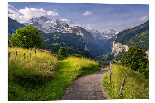 Foam board print Summer Morning in the Lauterbrunnen Valley