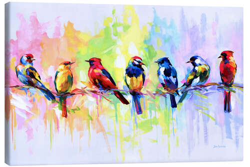 Lerretsbilde Seven Colorful Birds