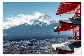 Sticker mural View of Mount Fuji