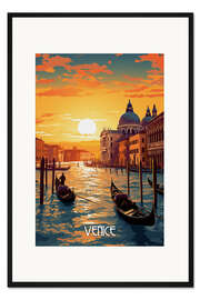 Gerahmter Kunstdruck Reiseplakat Venedig
