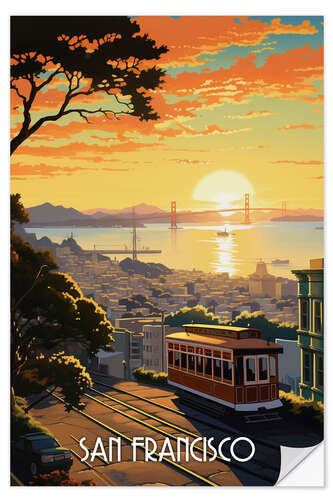 Vinilo para la pared San Francisco Travel Poster